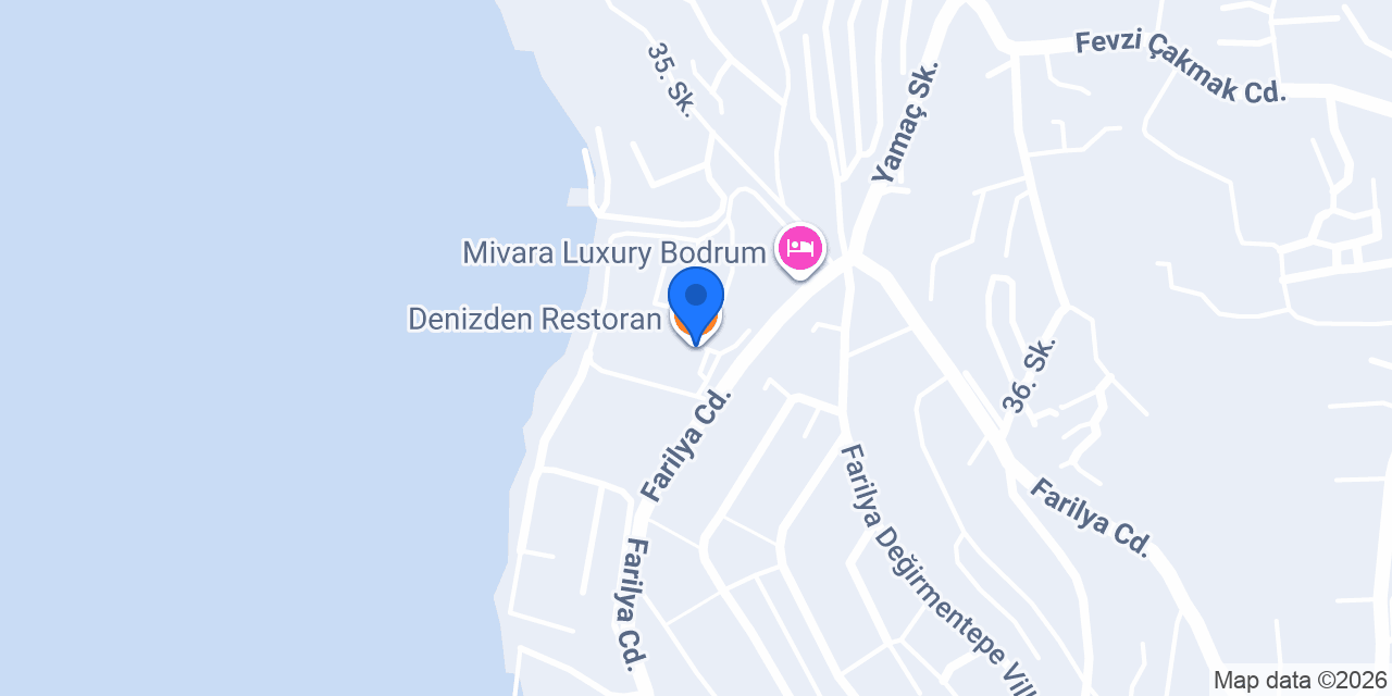 Denizden Restoran konumu