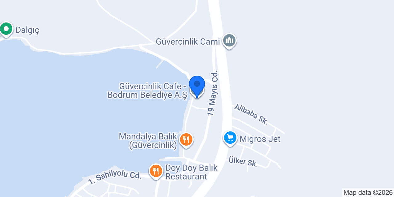 Güvercinlik Cafe - Bodrum Belediye A.Ş. konumu