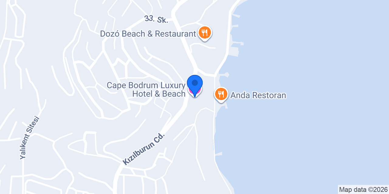 Cape Bodrum Luxury Hotel & Beach konumu
