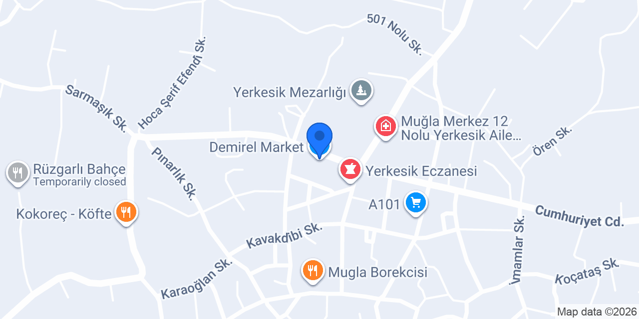 Demirel Market konumu