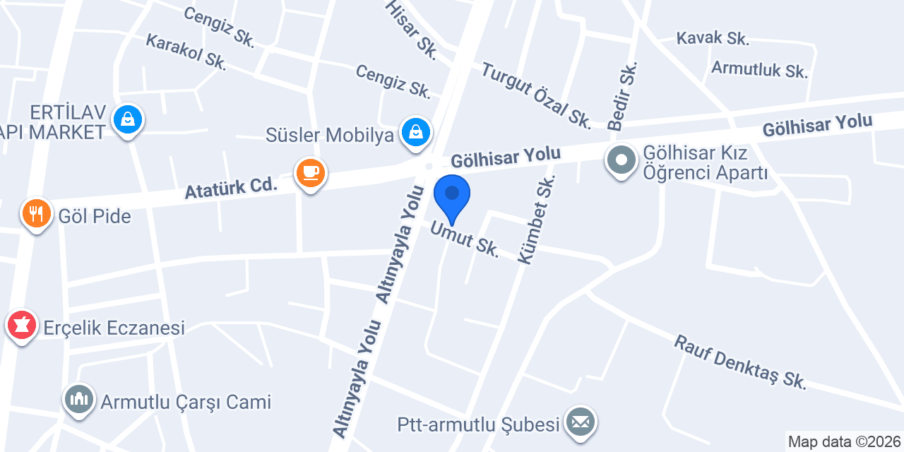 Gölhisar Özel Eğitim Meslek Okulu konumu