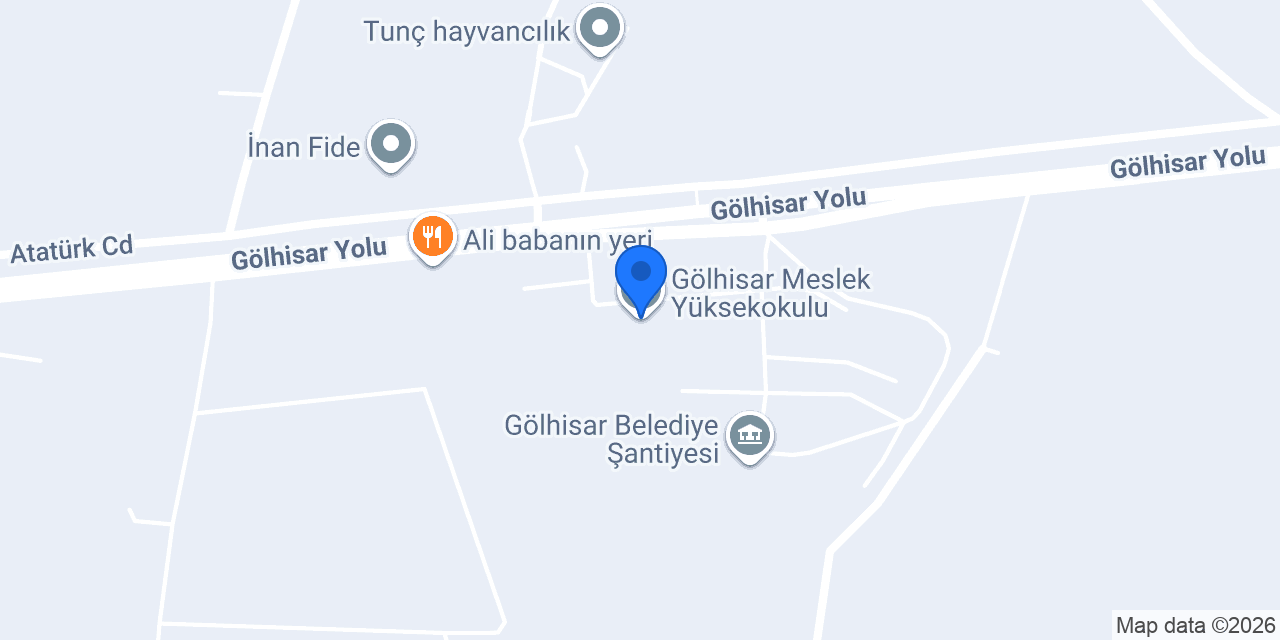 Gölhisar Meslek Yüksekokulu konumu