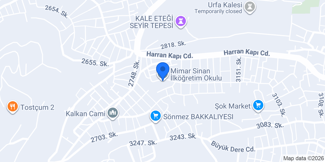 Mimar Sinan İlköğretim Okulu konumu