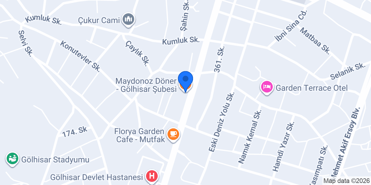 Maydonoz Döner - Gölhisar Şubesi konumu