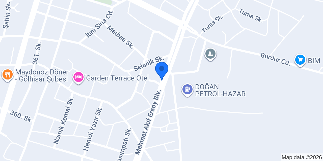 Ekinci Tarım Gölhisar konumu