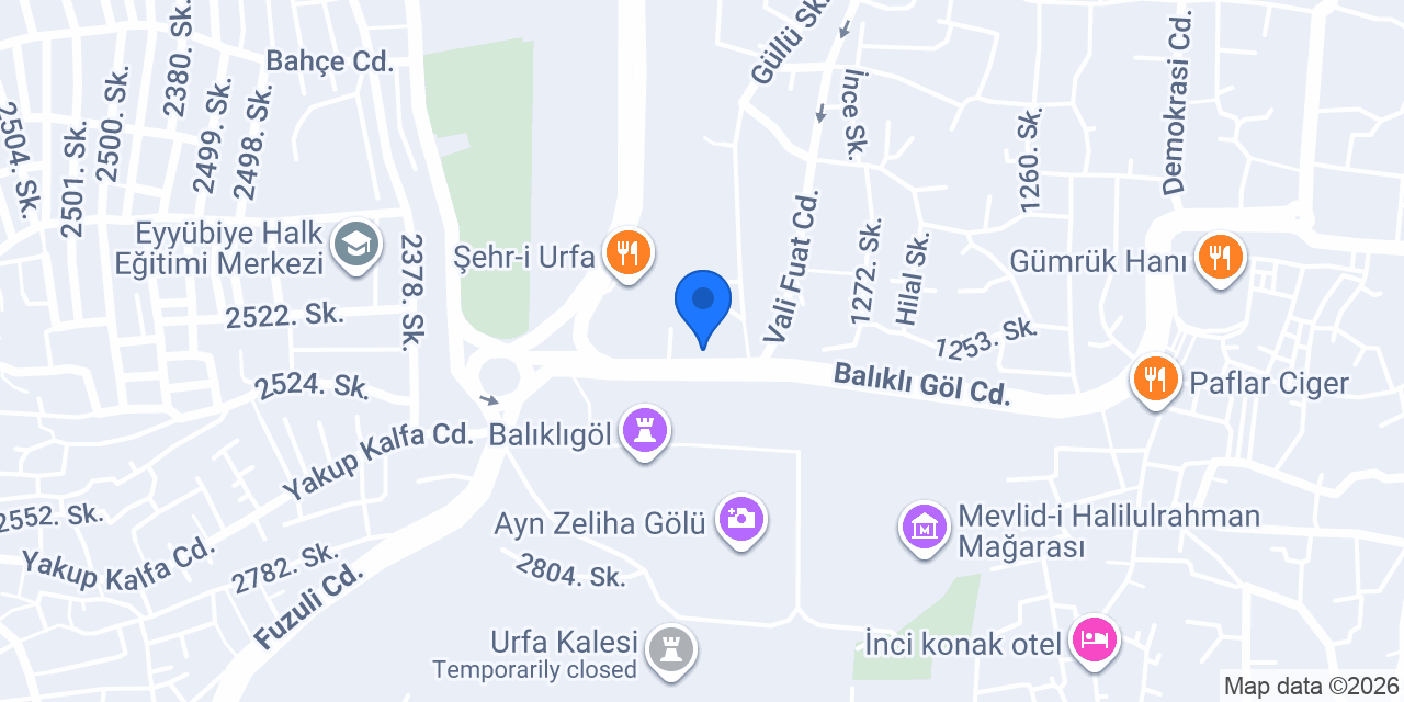 HARRAN ÜNİVERSİTESİ URFA EVİ UYGULAMA OTELİ konumu