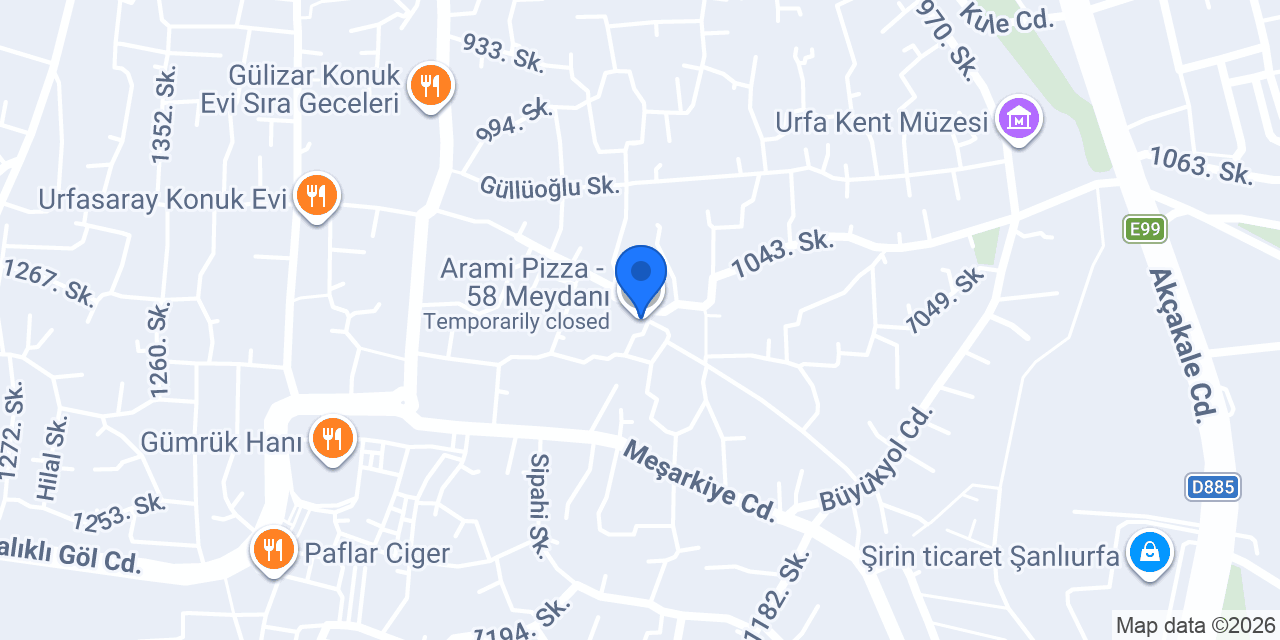 Arami Pizza - 58 Meydanı konumu