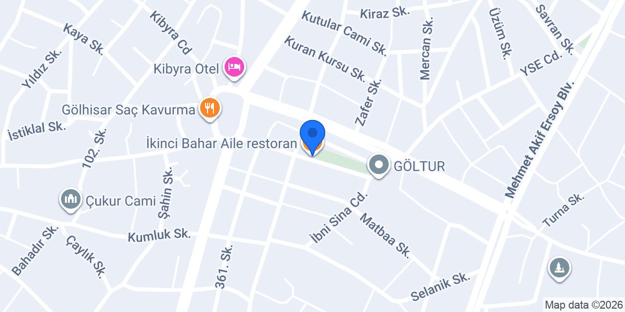 İkinci Bahar Aile restoran konumu