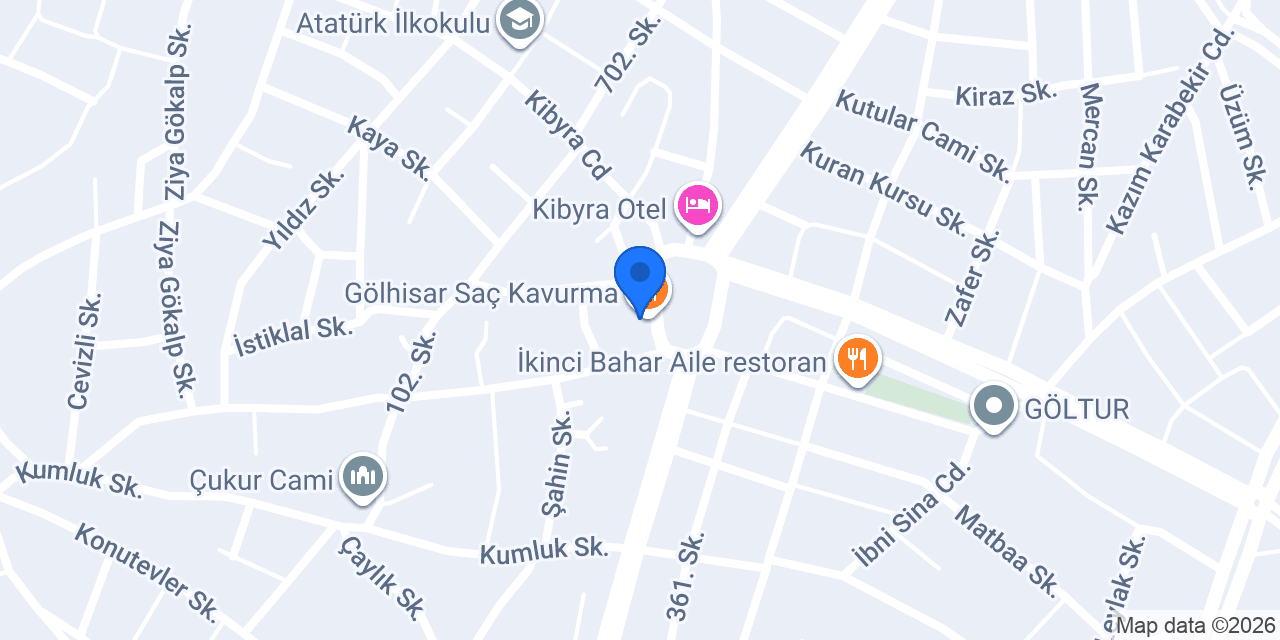Gölhisar Saç Kavurma konumu