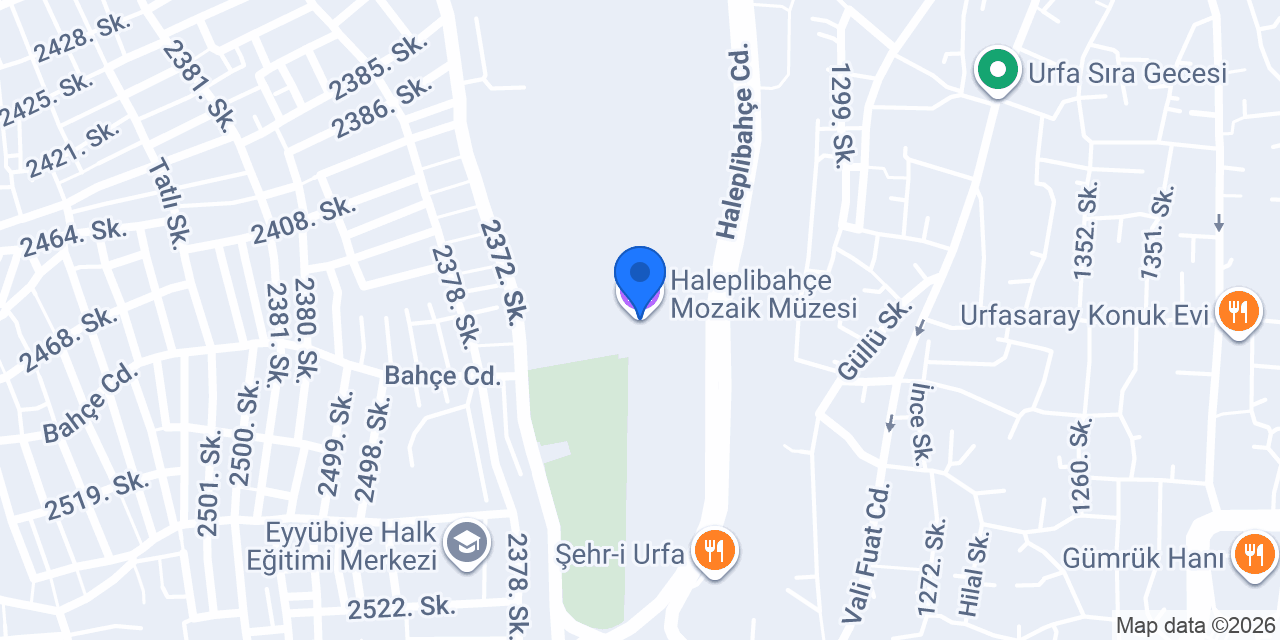 Haleplibahçe Mozaik Müzesi konumu
