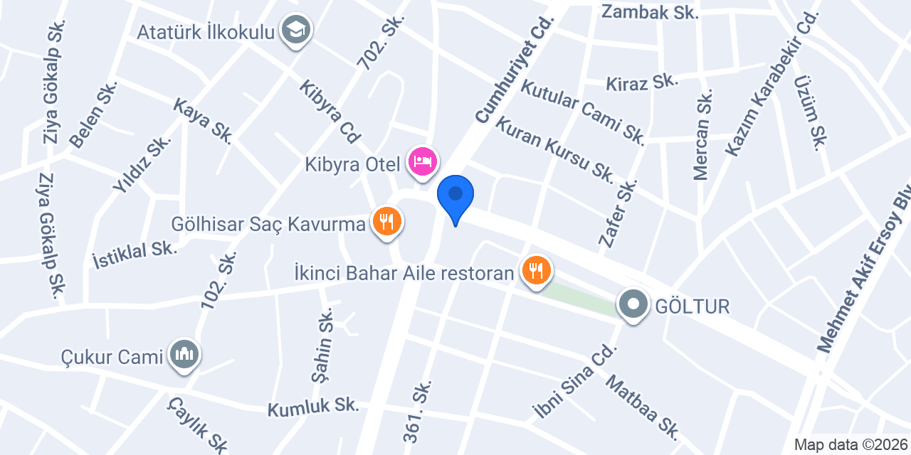 Mardan Sigorta Gölhisar konumu