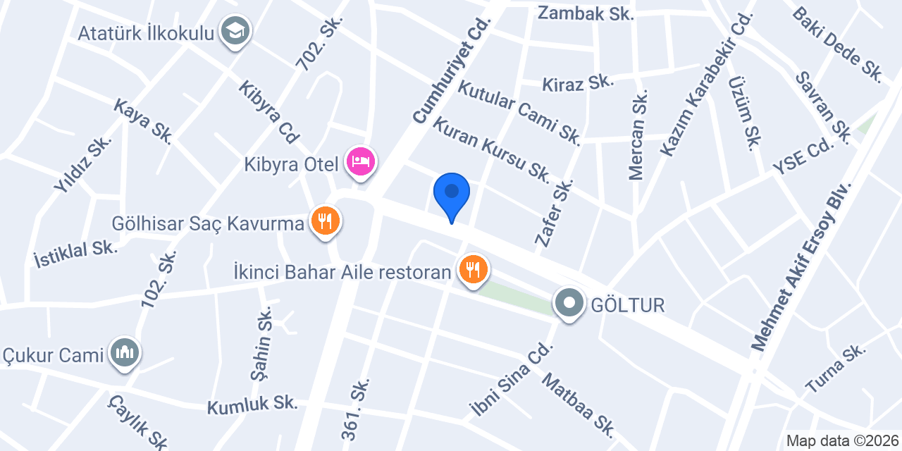 Tuğra Veteriner Kliniği konumu