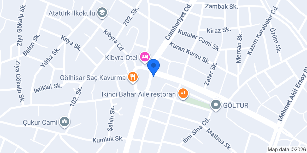 Gölhisar Kibyra taksi konumu