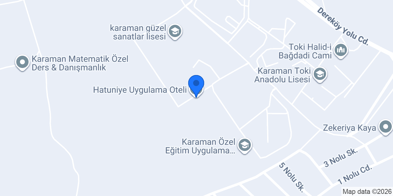 Hatuniye Uygulama Oteli konumu