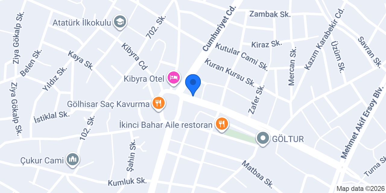 Gölhisar 2 Nolu Aile Sağlık Mrk. konumu