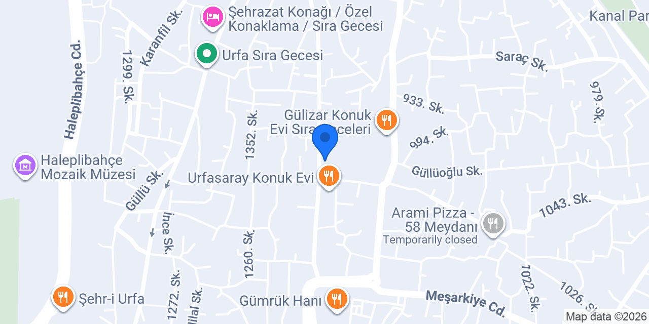 Zininur Konağı - Şanlıurfa konumu