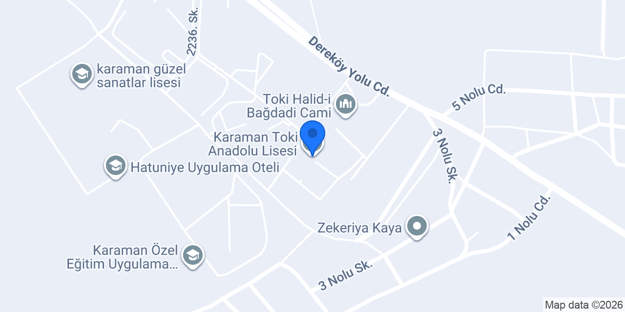 Karaman Toki Anadolu Lisesi konumu