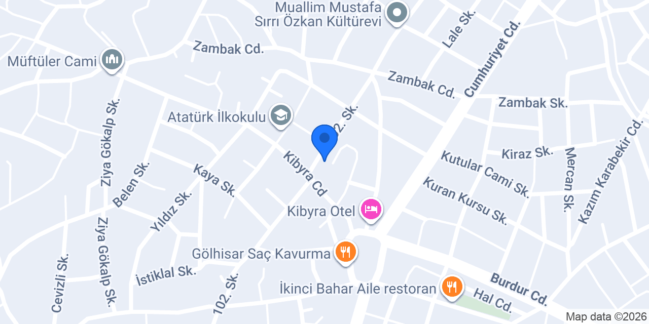 Gölhisar Apart Emlak konumu