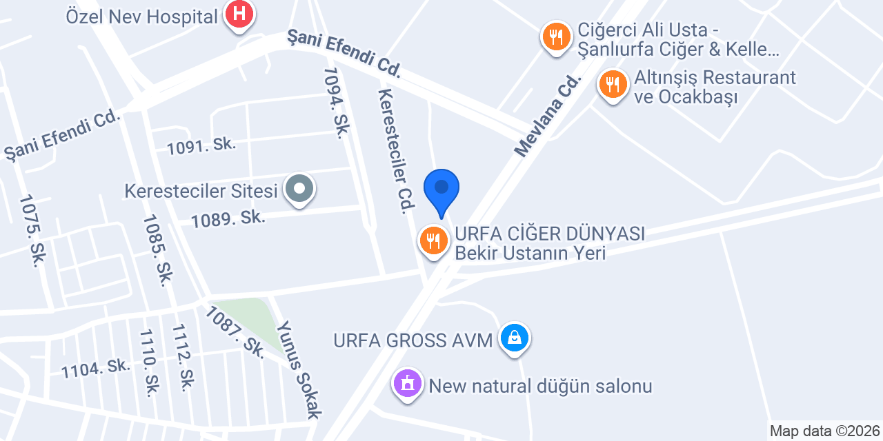 Urfa Ciğer Sarayı Mehmet Usta'nın yeri konumu