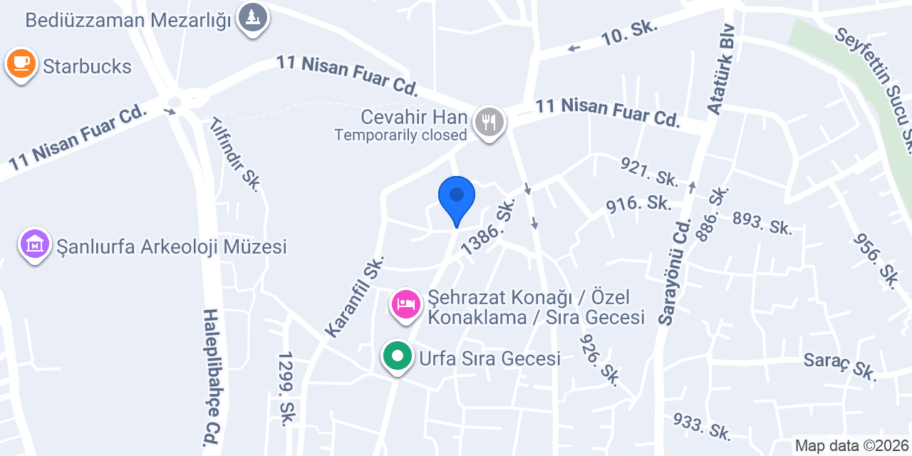 Şanlıurfa Pastaneleri konumu