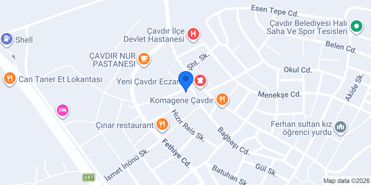 Özkır Kasap-Saç Kavurma konumu
