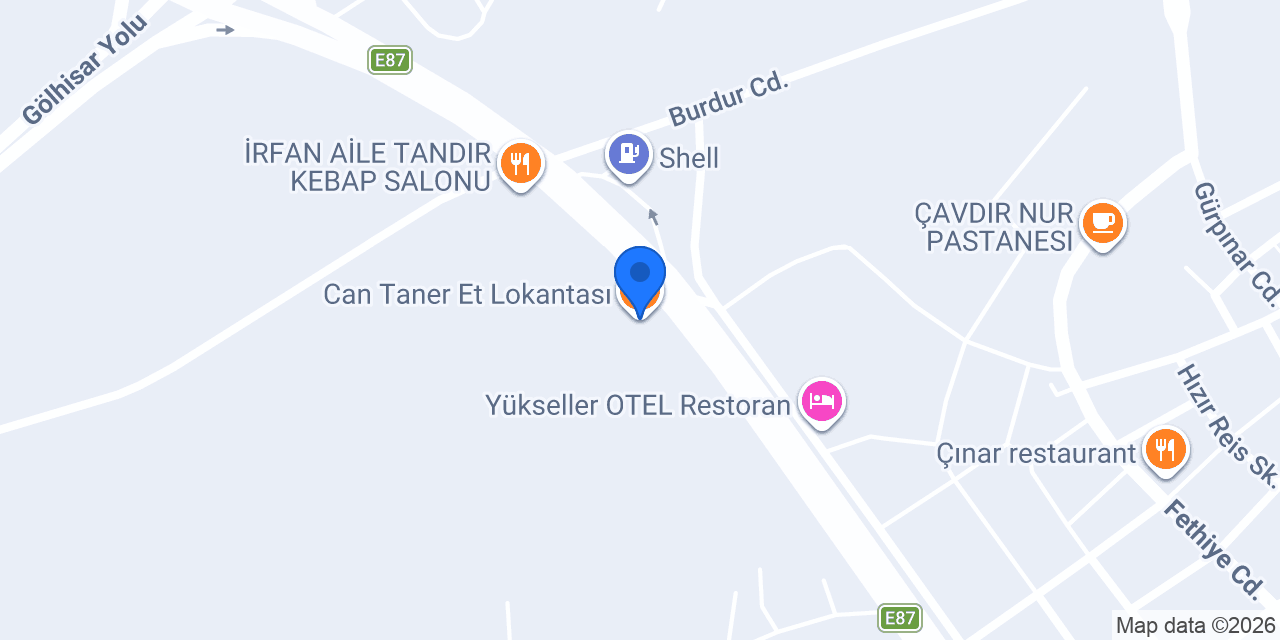 Can Taner Et Lokantası konumu