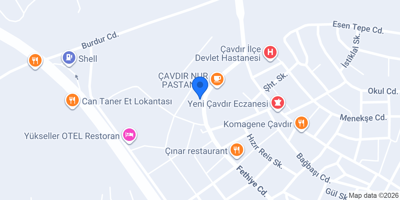 Ekinci Pansiyon konumu