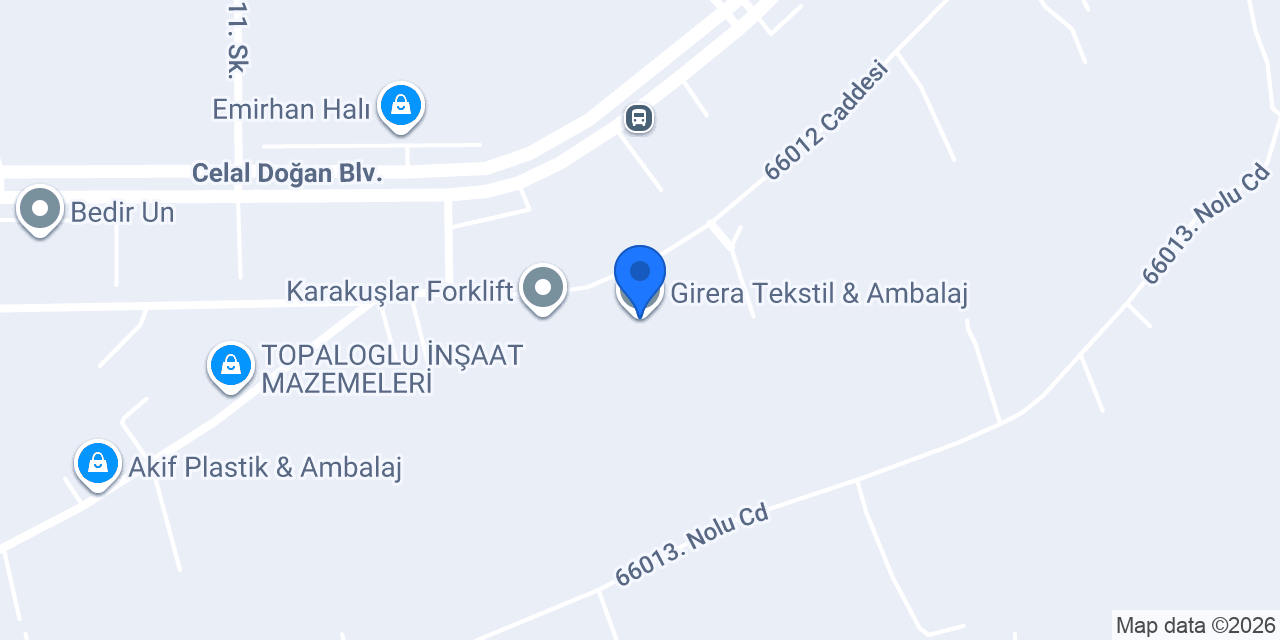 Girera Tekstil & Ambalaj konumu
