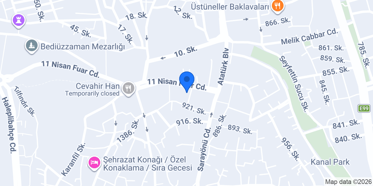 Bahçe Kafe konumu