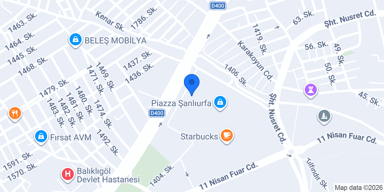 Boyner Şanlıurfa Piazza konumu