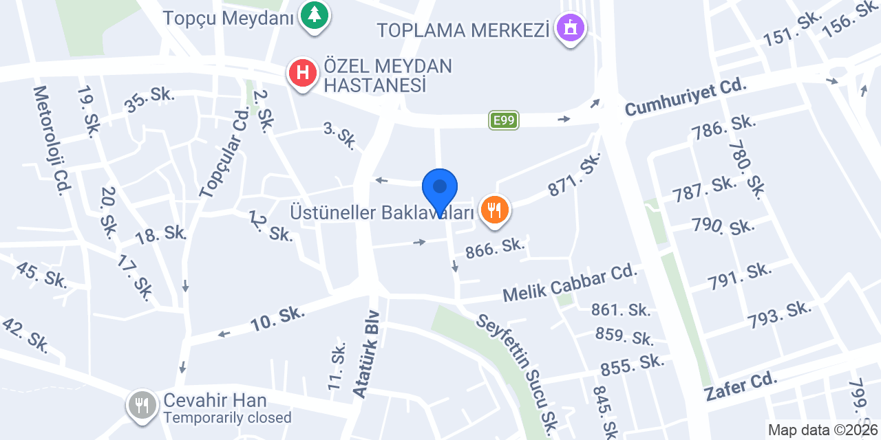 Çiçek Turizm Şanlıurfa Şubesi konumu