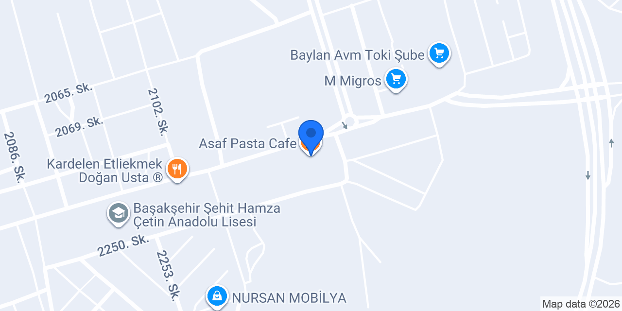 Asaf Pasta Cafe konumu