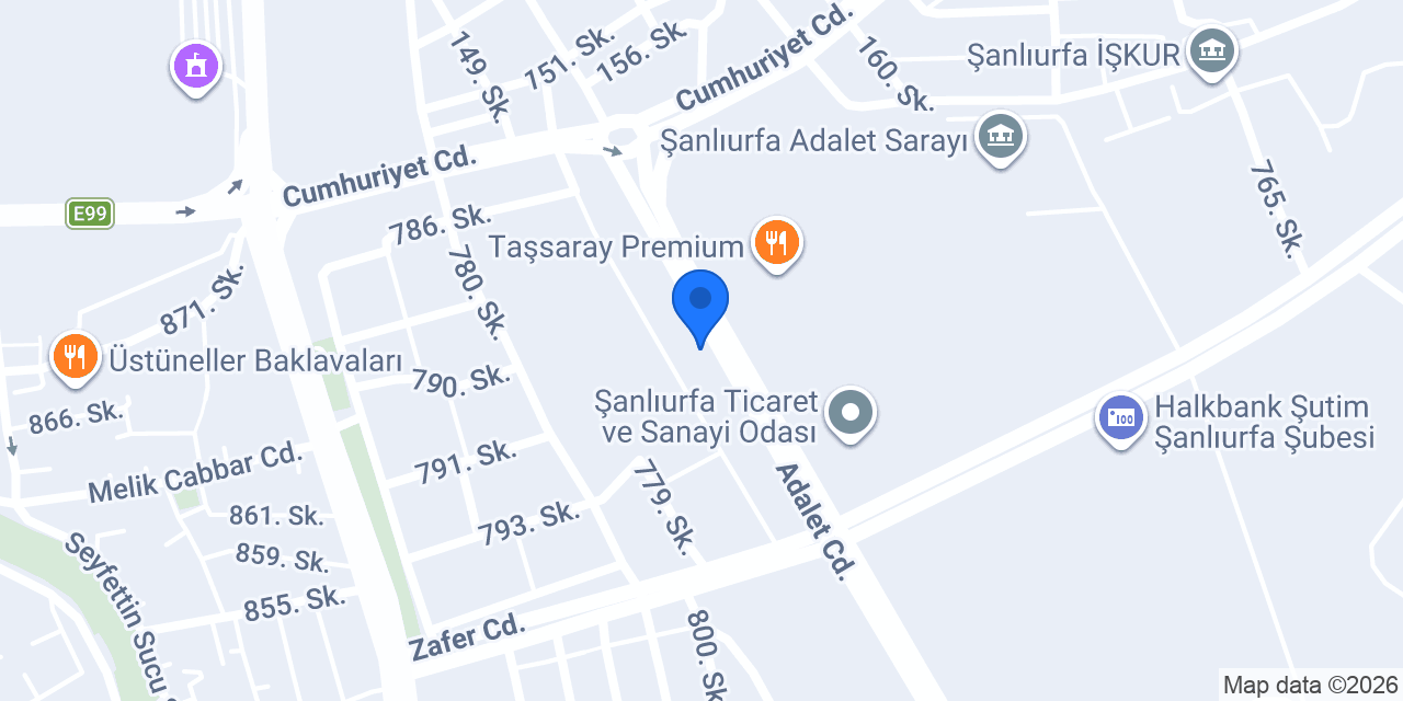 ŞANLIURFA AVUKAT MAHMUT GÜNGÖR konumu