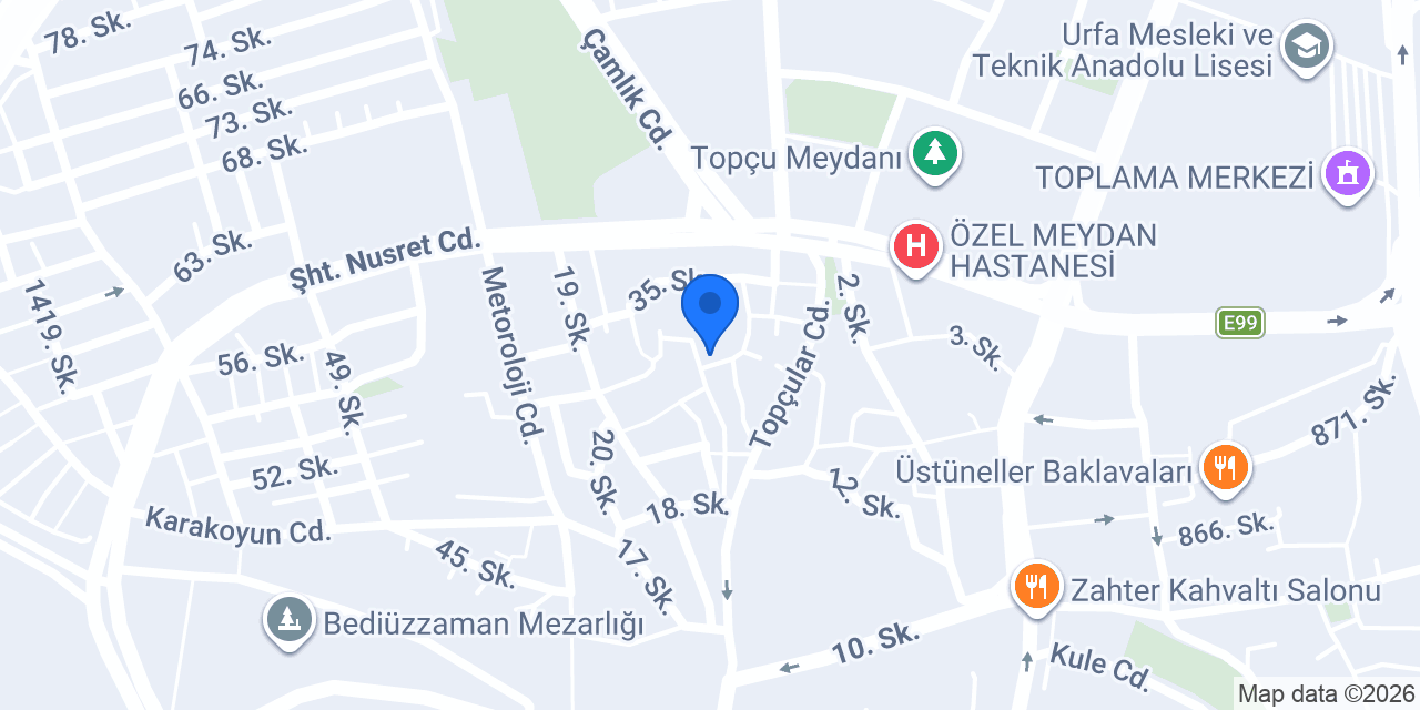 urfa damak yemek konumu