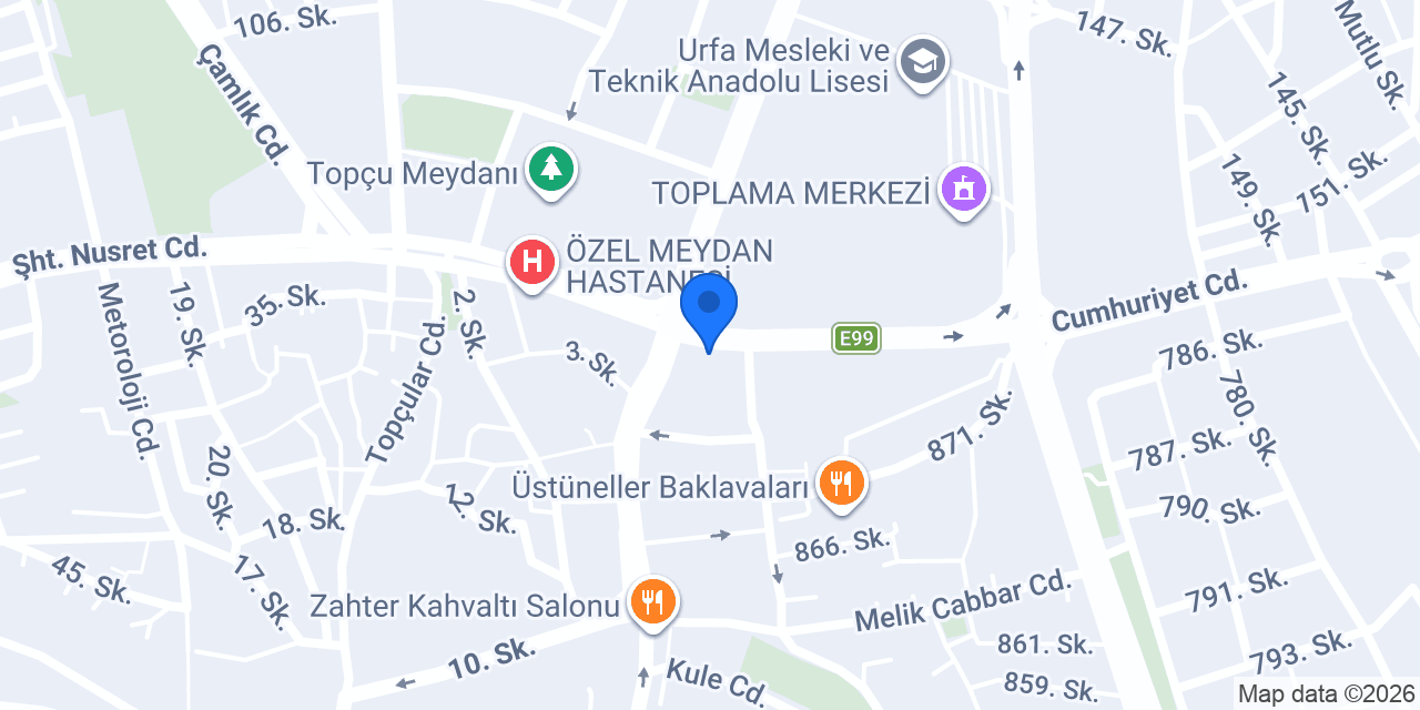 Yapı Kredi Bankası - Şanlıurfa Şubesi konumu