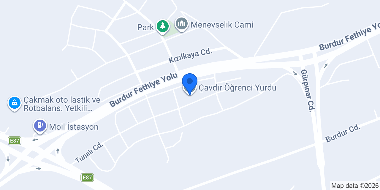Çavdır Öğrenci Yurdu konumu