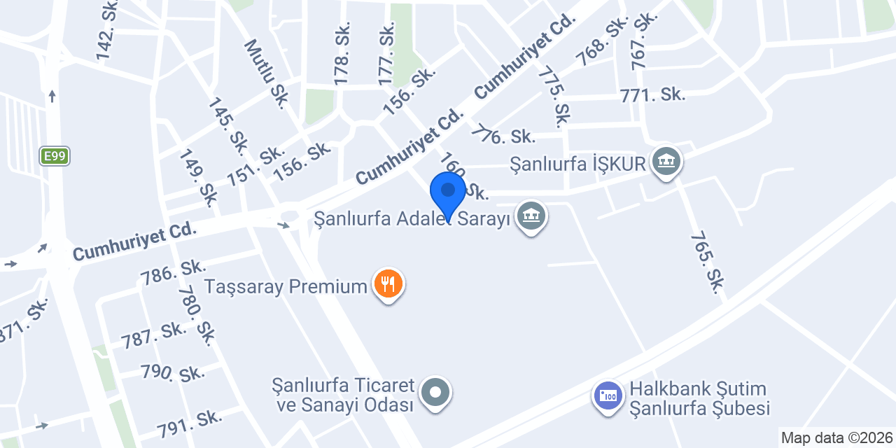 ŞANLIURFA İL NÜFUS MÜDÜRLÜĞÜ konumu