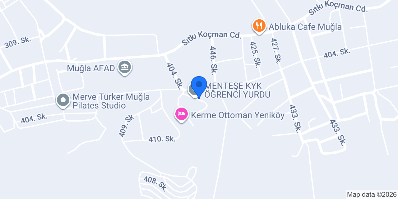Menteşe Öğrenci Yurdu Müdürlüğü konumu