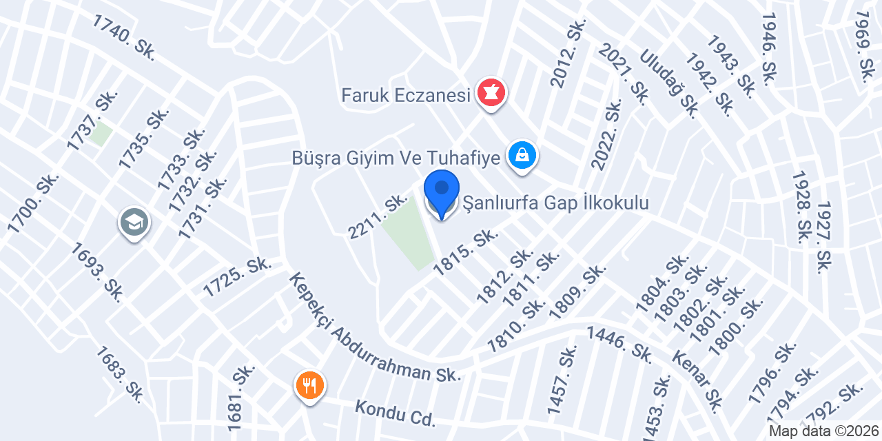 Şanlıurfa Gap İlkokulu konumu