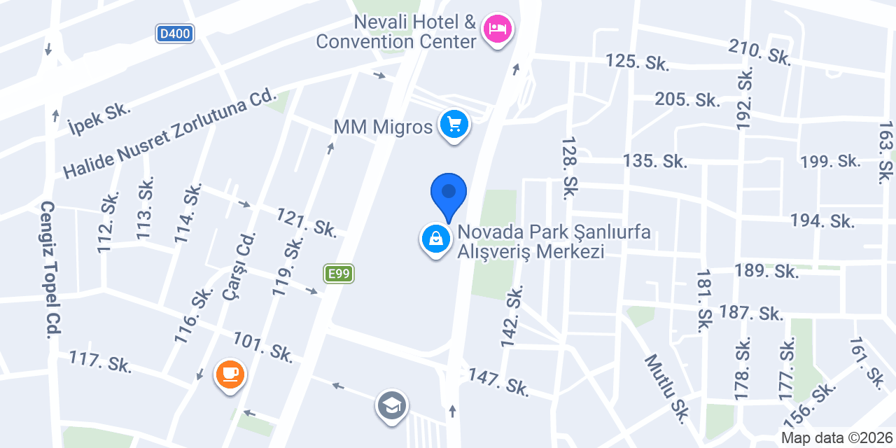 Abbas Waffle & Cafe Novada Park Ş.Urfa konumu