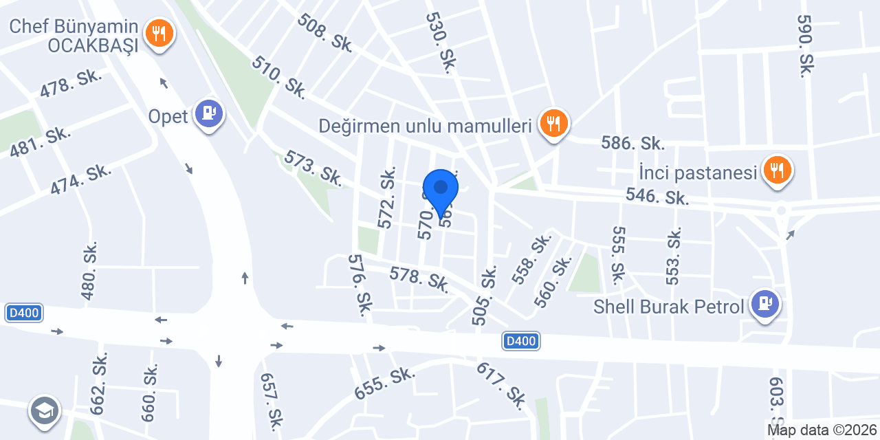Evin Rent Acar konumu