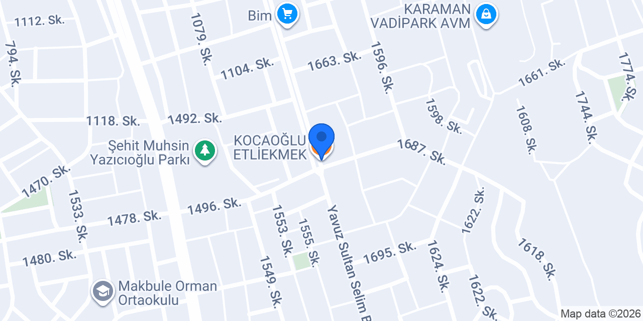 KOCAOĞLU ETLİEKMEK konumu