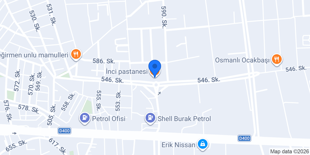 İnci pastanesi konumu