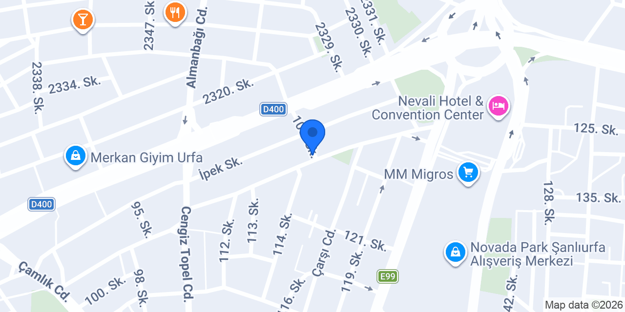 Şanlıurfa Araç Kiralama konumu