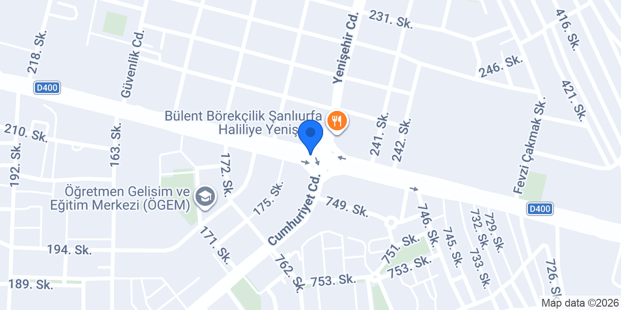 şanlıurfa çiçek evi konumu