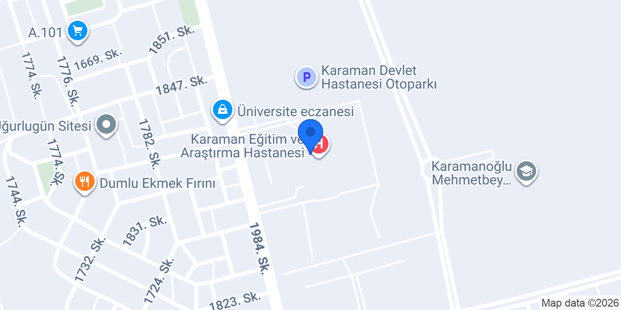 KARAMAN HASTANE TAKSİ konumu