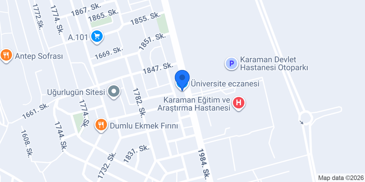 Üniversite eczanesi konumu