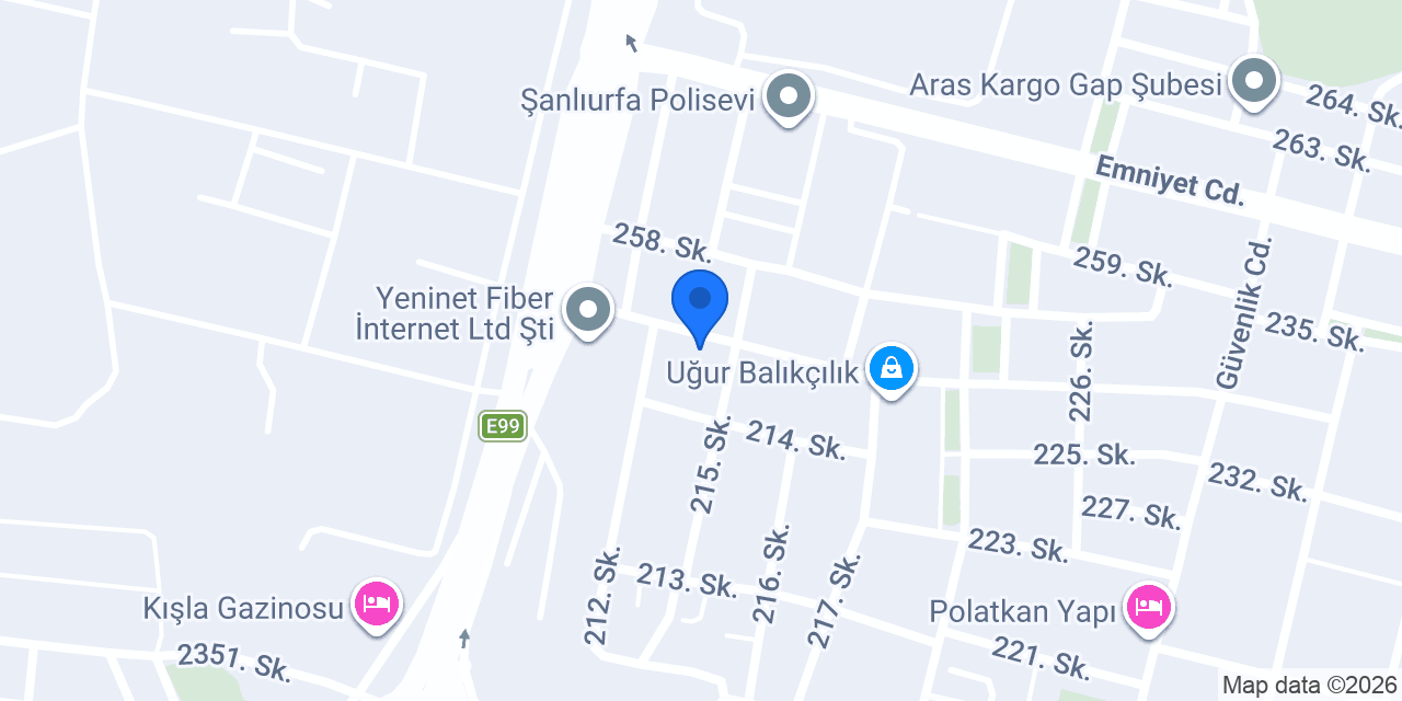 Şanlıurfa Pastaneleri konumu