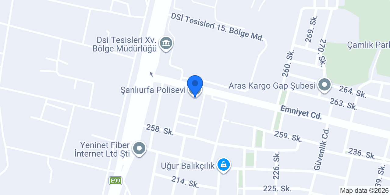 Şanlıurfa Polisevi konumu