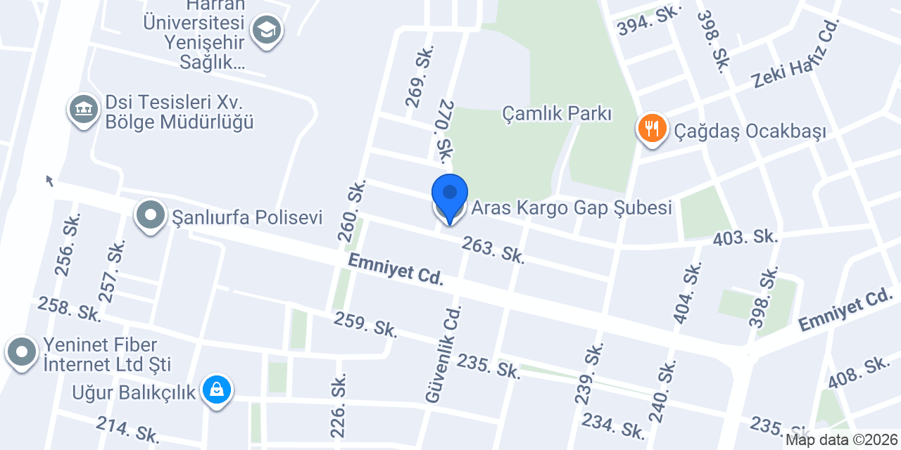 Aras Kargo Gap Şubesi konumu